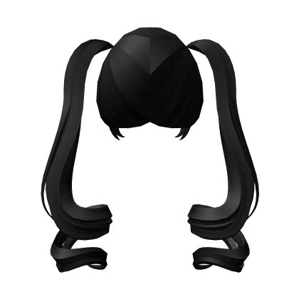 ୨୧: kawaii swirly doll pigtails in black