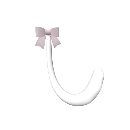 ୨୧: kawaii white cat tail with bow