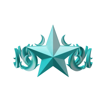 Cyan Crescent of the Night