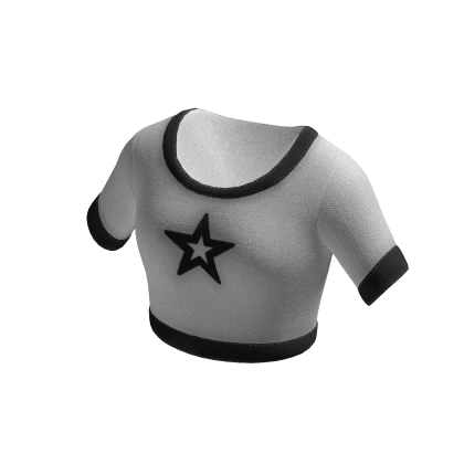 Y2K Star Cropped Tee Black and White