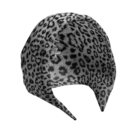 Chrome Cross Pierced Grey Leopard Hood (Mid)