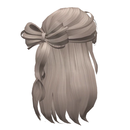 Wavy Cute Hair with Ribbon in Ash