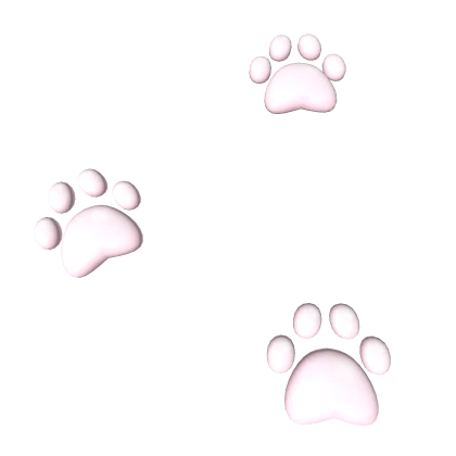 ୨୧: kawaii pink paw prints