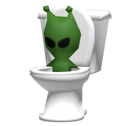 funny alien in the toilet