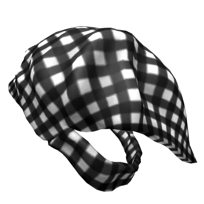 Head Bandana (Black White Plaid)