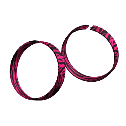 2000s Wide Hoops Pink Zebra Print