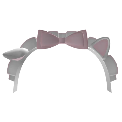 ♡ kawaii frilly cat bow headband in white
