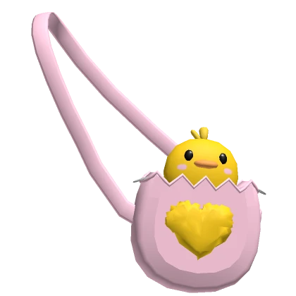 Pink Easter Chick Heart Purse