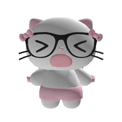 Baby Nerd Cat Backpack w Pink Bow Glasses 3.0