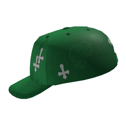 Green Cross Backwards Cap For Hair