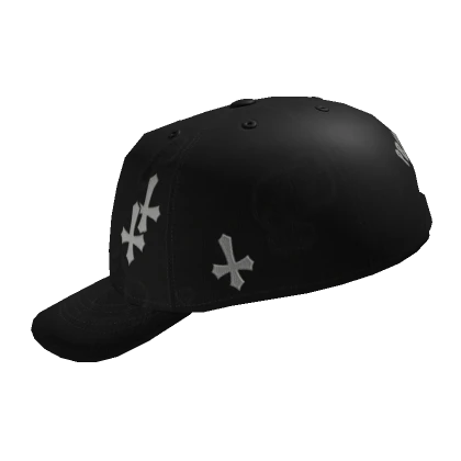 Black Cross Backwards Cap For Hair