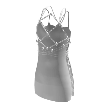 White Fancy Satin Dress [_rover_]