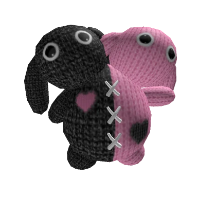 Black and Pink Voodoo Doll Cute Bunnies 