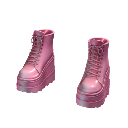 Ankle Platform Boots - Baby Pink