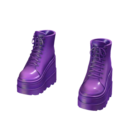 Ankle Platform Boots - Purple