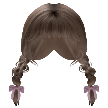 Dollette Light Brown Braids with Cutsey Bows