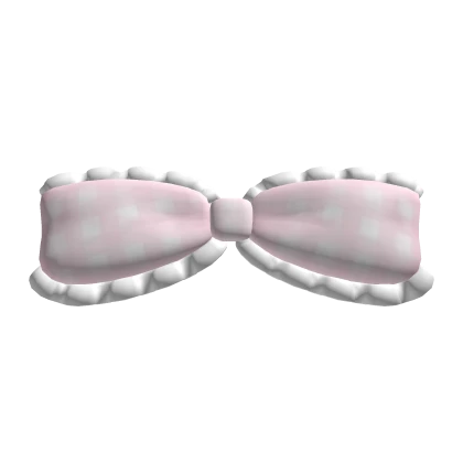 ♡ Ruffled Pink Plaid Bow