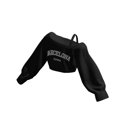 Barcelona Off Shoulder Oversized Sweater Cropped