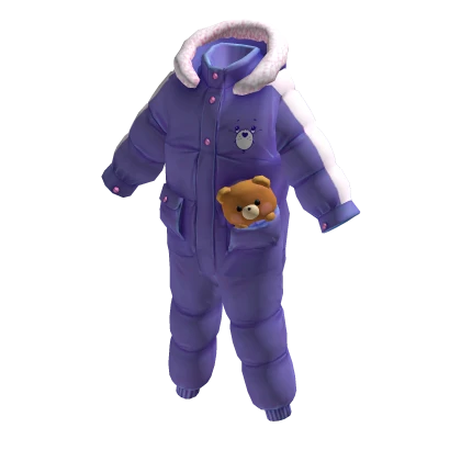 ✨ Purple cute bear puffer jacket plushie suit