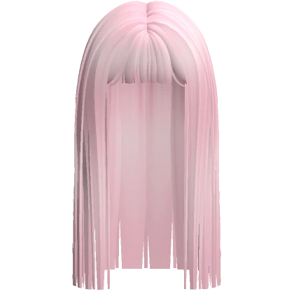 ♡ pink long straight hime cut anime hair