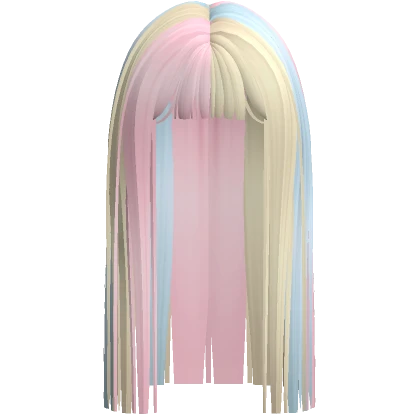 ♡ confetti long straight hime cut anime hair