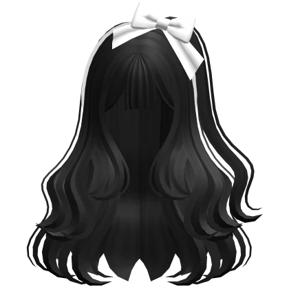 Long Wavy Hairstyle with Headband (Black)