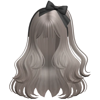 Long Wavy Hairstyle with Headband (Ash)