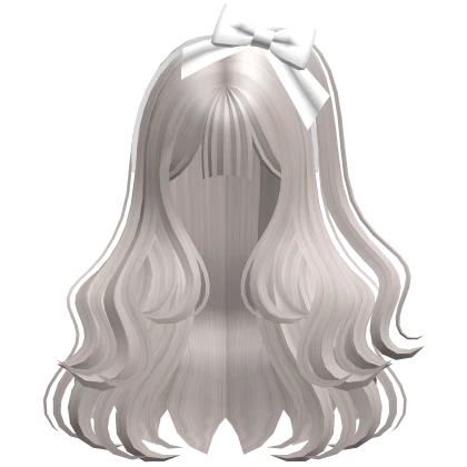 Long Wavy Hairstyle with Headband (Silver)