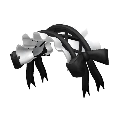 Kawaii Bonnet Ruffled (Black/White)