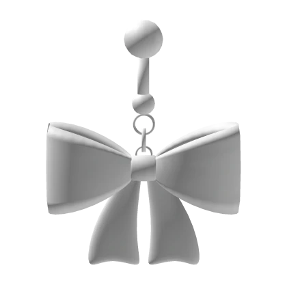 White Cutesy Bow Belly Ring 3.0