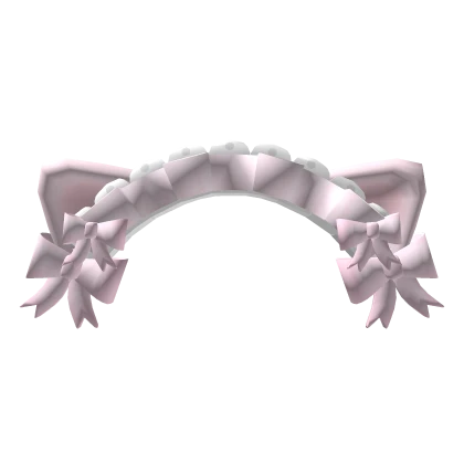 ♡ kawaii cat ear headband pink ruffles pink ears