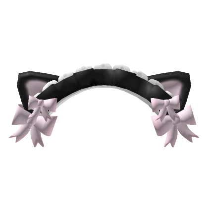 ♡ kawaii cat ear headband black ruffles black ears