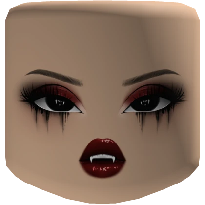 fantasy goth vamp red lip eyeshadow face makeup 