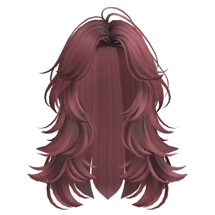 Dark Pink Fluffy Layered Hair