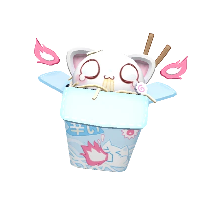 WAIST Kawaii Kitty Fire Noodles Blue