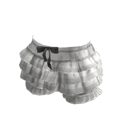 Frilly Lace Princess Bloomers in White/Black