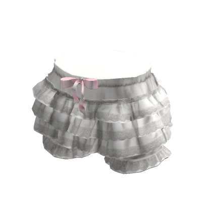 Frilly Lace Princess Bloomers in White/Pink