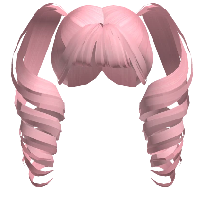 long curled hime pigtails in pink