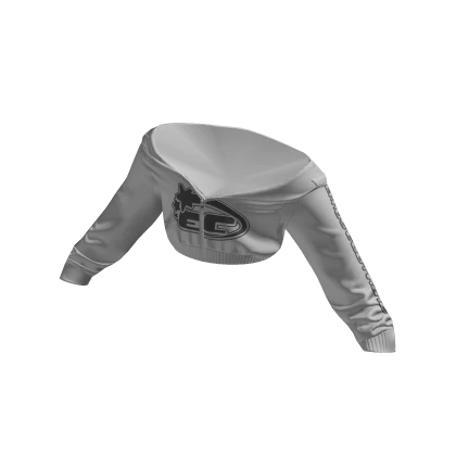 Cropped Half Zipped Eternos Y2K Hoodie - Grey