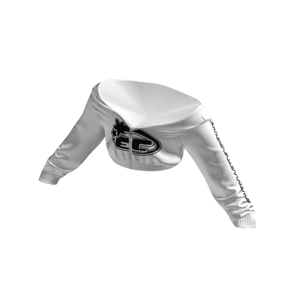 Cropped Half Zipped Eternos Y2K Hoodie - White