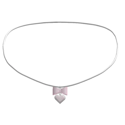 siver necklace with pink bow