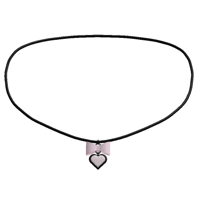 black necklace with pink bow