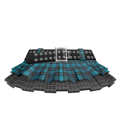 🎱Y2K Plaid Blue skirt with strap 3.0