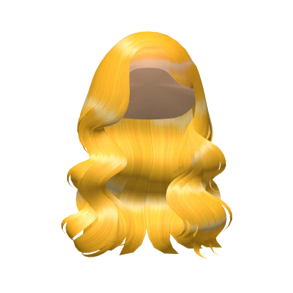 Wavy Side Part Curls In Yellow