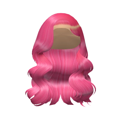 Wavy Side Part Curls In Pink