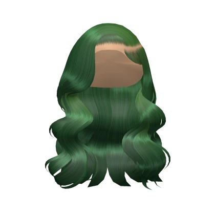 Wavy Side Part Curls In Green
