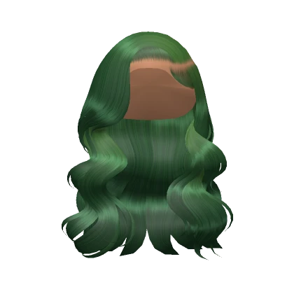 Wavy Side Part Curls In Green