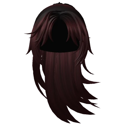 Flowy Anime Samurai Boy Ponytail in Dark Red