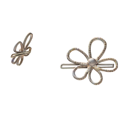Y2K Flower Hair Clips in Beige