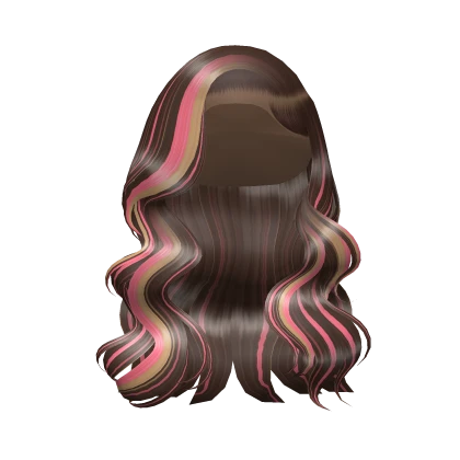 Wavy Side Part Curls In Brown Highlights